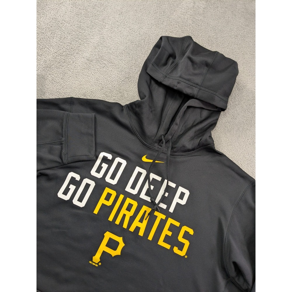 Nike Therma-FIT Mens Pittsburgh Pirates Go Deep Hoodie Grey Large MLB 2015